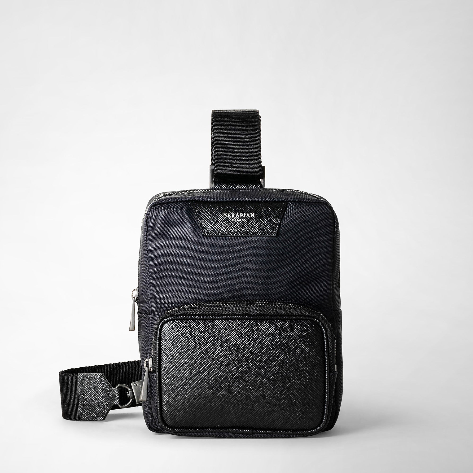 Sling bag recycled twill evoluzione eclipse black – Serapian