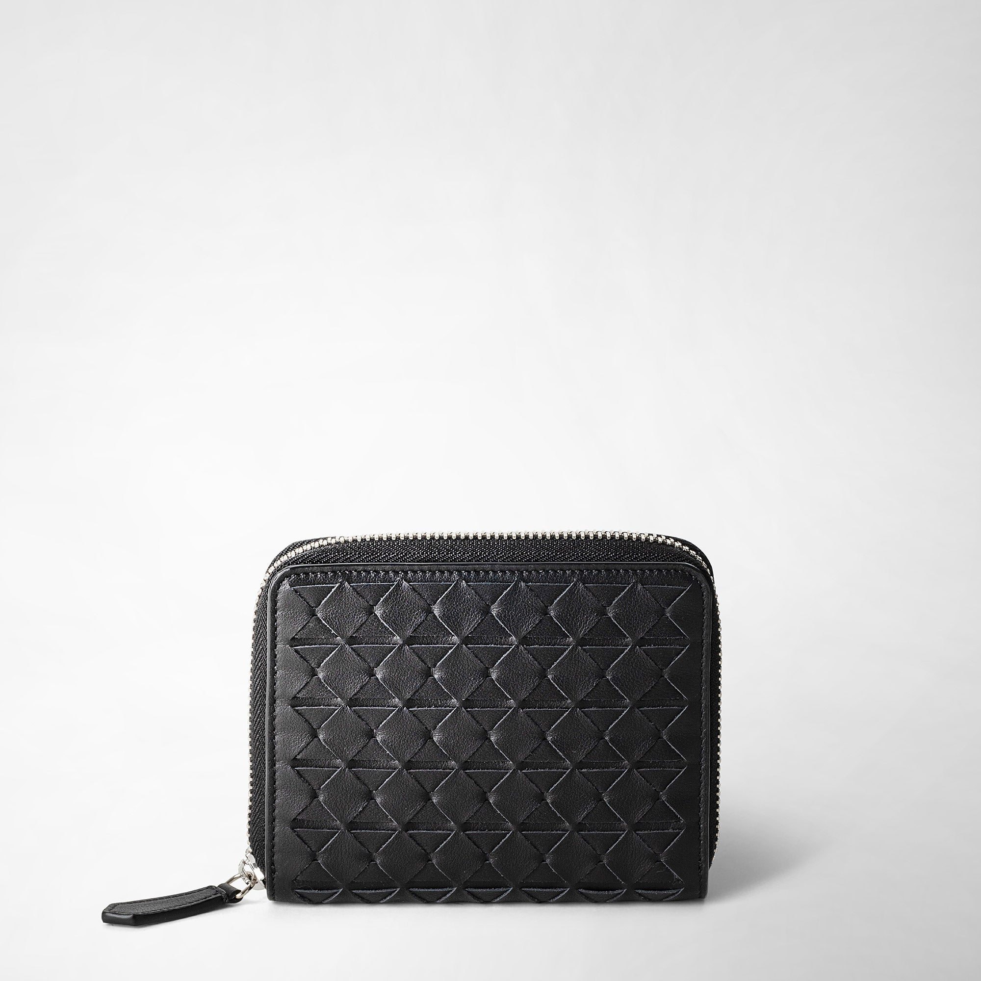 Mini zip wallet in mosaico black – Serapian Boutique Online