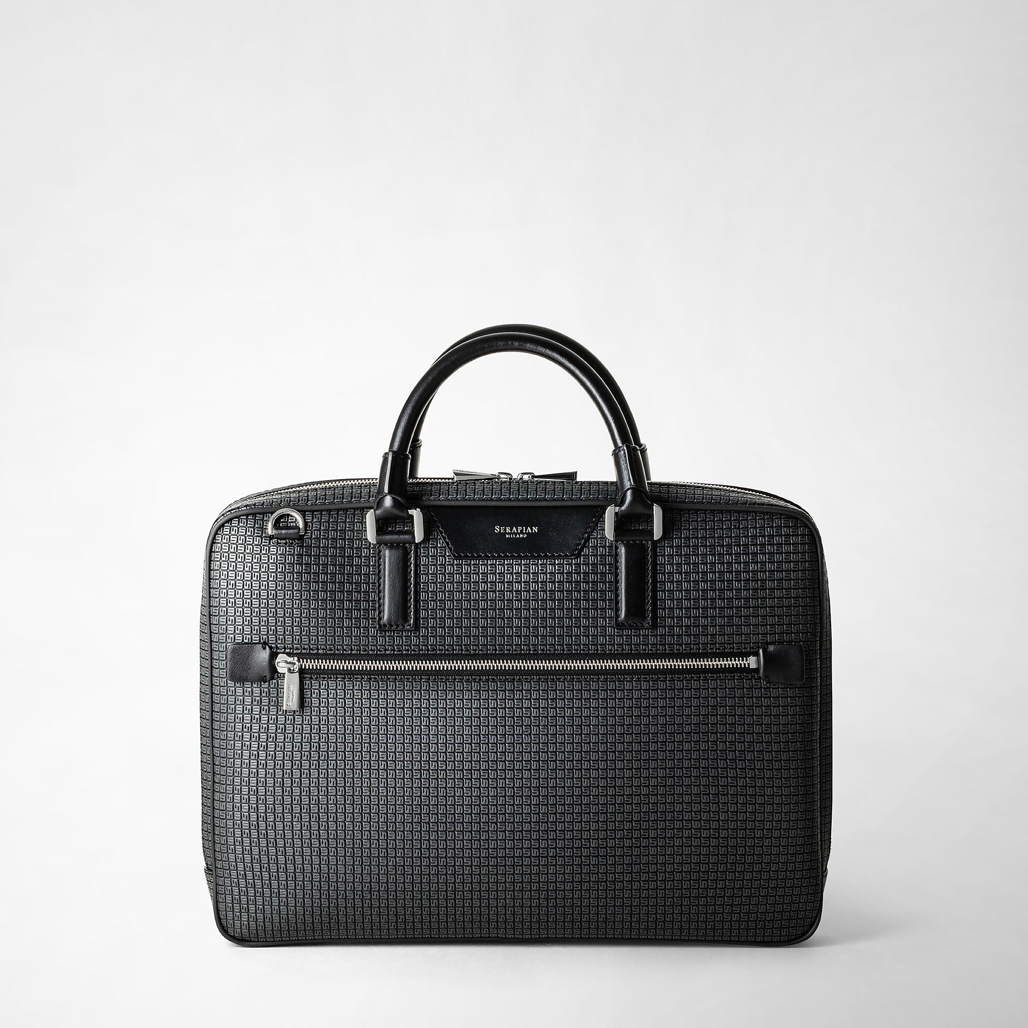 Borsa business extra slim in stepan asfalto-nero – Serapian Boutique Online