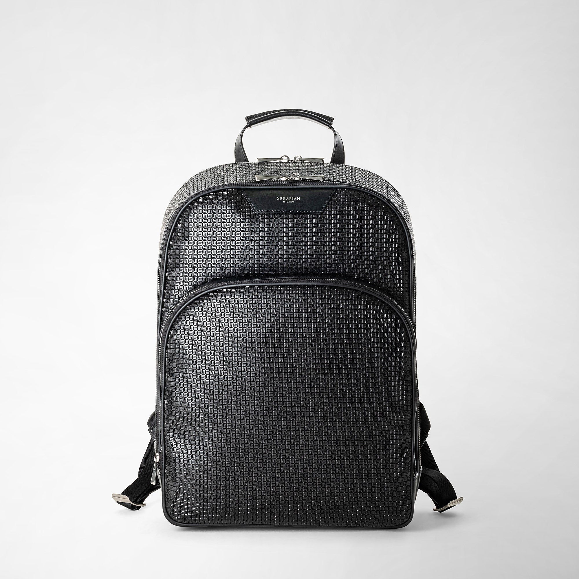 City backpack in stepan black eclipse and black – Serapian 