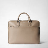 Slim briefcase in cachemire leather - sahara