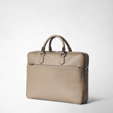 Slim briefcase in cachemire leather - sahara