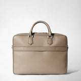 Slim briefcase in cachemire leather - sahara