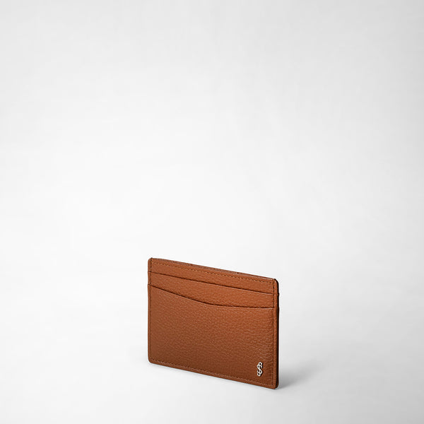 4-card holder in cachemire leather - tobacco