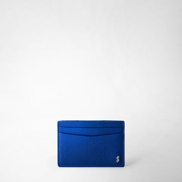 4-card holder in cachemire leather - winter blue