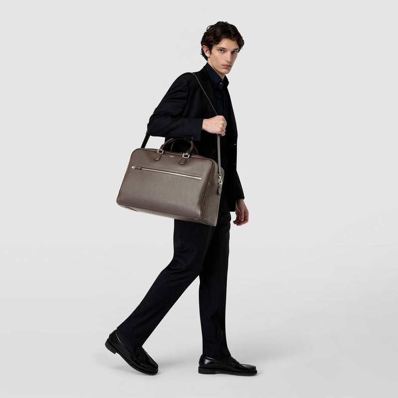 Medium weekender in cachemire leather - espresso