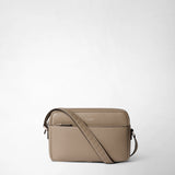 East west messenger in cachemire leather - sahara