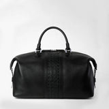 Travel bag in cachemire leather and mosaico - black