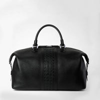 TRAVEL BAG IN CACHEMIRE LEATHER AND MOSAICO Black