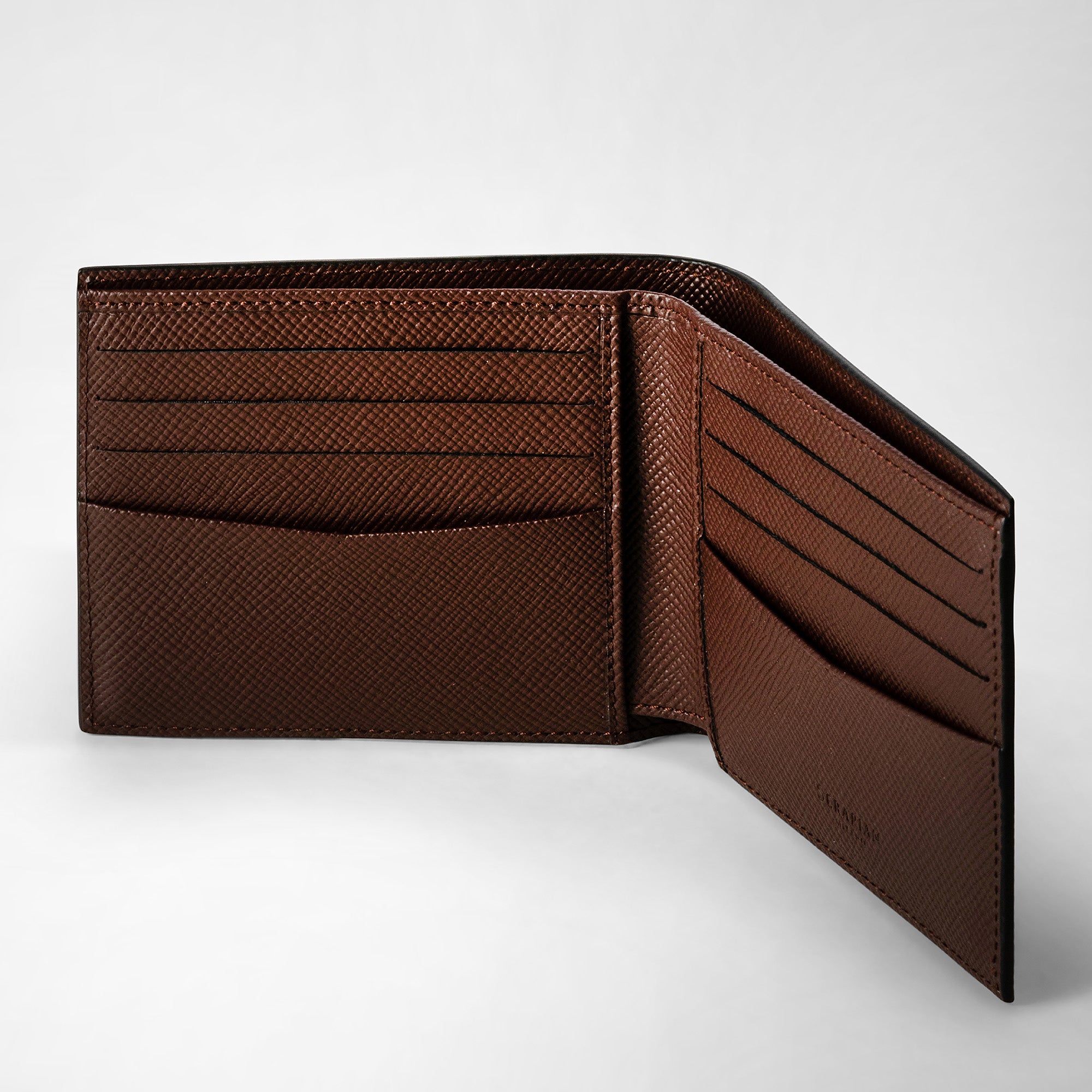 Serafino 8 Card Italian Leather Wallet Brown 