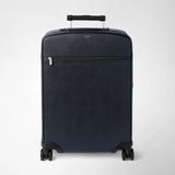 Valise cabine en cuir evoluzione - navy blue