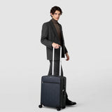 Cabin trolley in evoluzione leather - navy blue