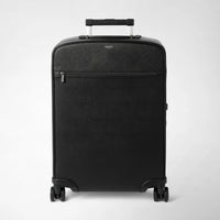 CABIN TROLLEY IN EVOLUZIONE LEATHER Black Eclipse