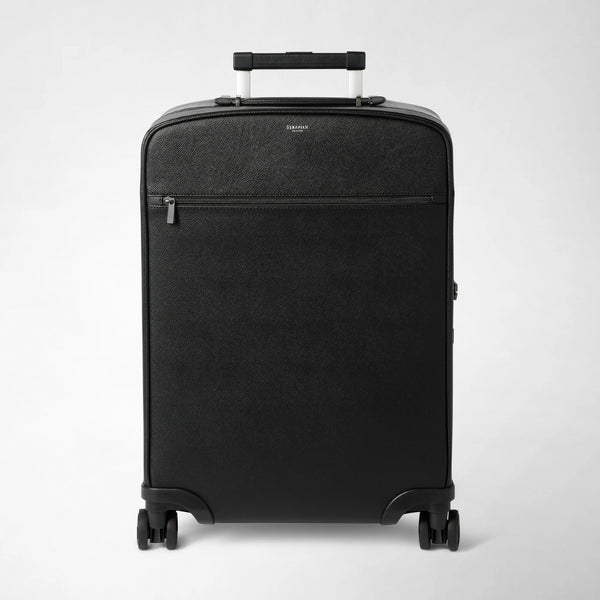 Valise cabine en cuir evoluzione - black eclipse