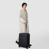 Cabin trolley in evoluzione leather - black eclipse