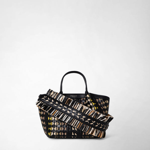 Borsa secret mini in mosaico mestieri d'arte - black