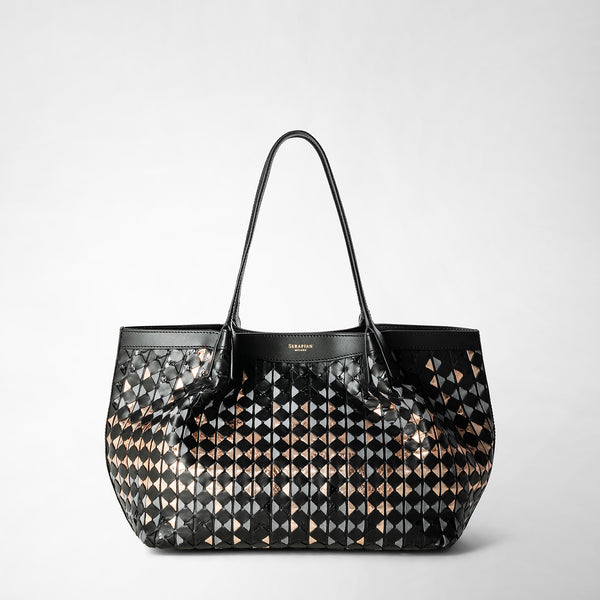 Small secret tote bag in mosaico mestieri d'arte - riflessi black