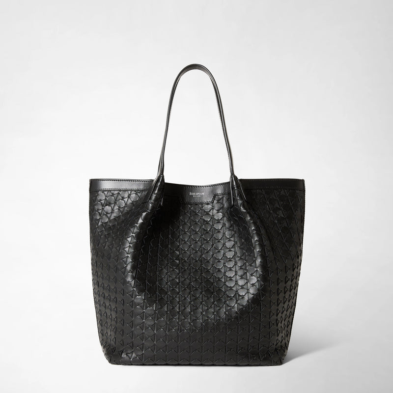 Sac cabas secret vertical en mosaico - black