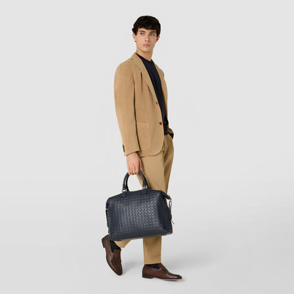 Briefcase in mosaico - navy blue