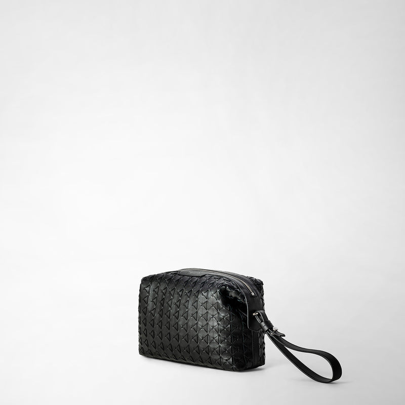 2-in-1 clutch in mosaico - black