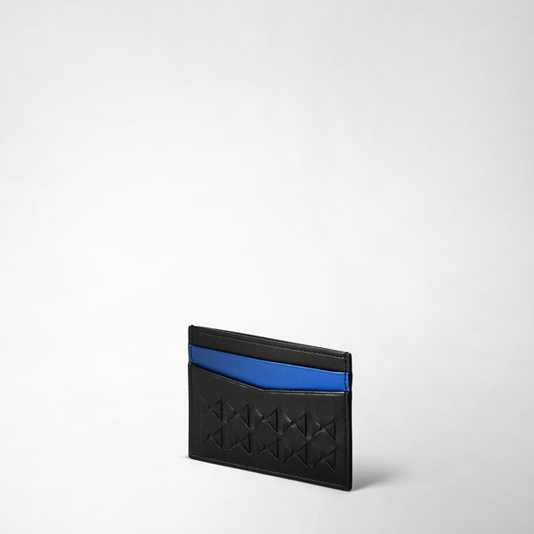 4-card holder in mosaico - black/winter blue