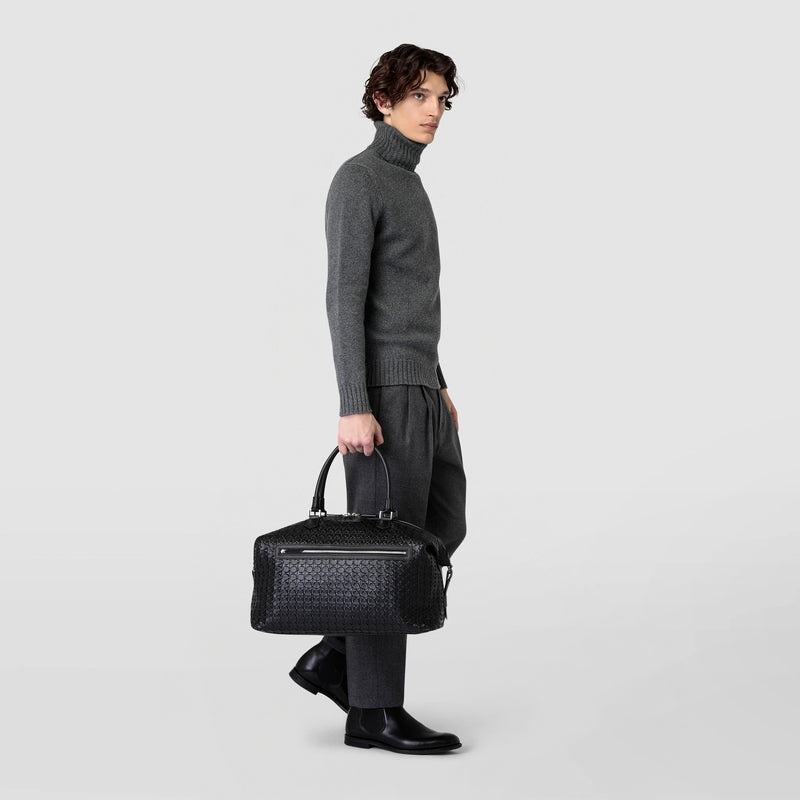 Serapian Travel bag in mosaico black