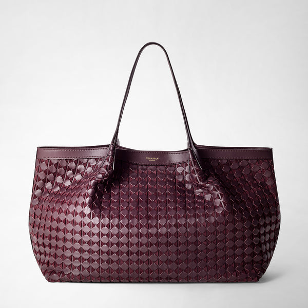 Secret tote bag in mosaico - dark plum