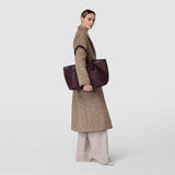 Secret tote bag in mosaico - dark plum