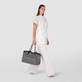 Sac cabas secret en mosaico - black/off-white