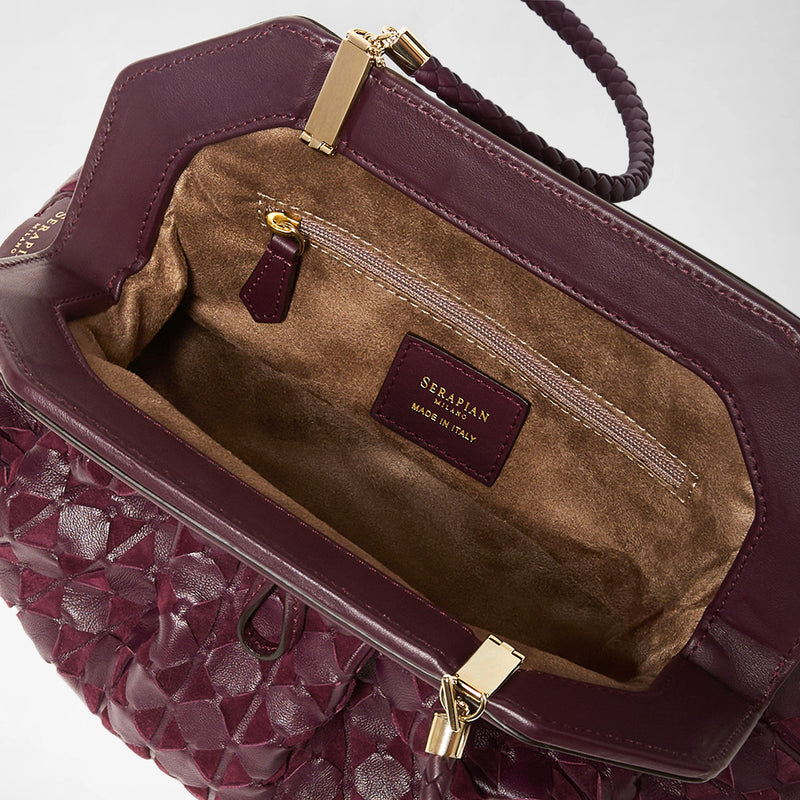 Secret clutch bag in mosaico - dark plum