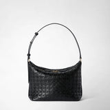 Small anì shoulder bag in mosaico - black