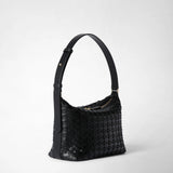 Small anì shoulder bag in mosaico - black