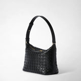 Small anì shoulder bag in mosaico - black