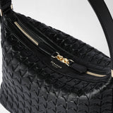 Small anì shoulder bag in mosaico - black