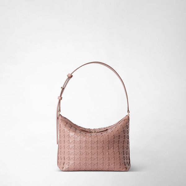 Borsa a spalla anì piccola in mosaico - blush