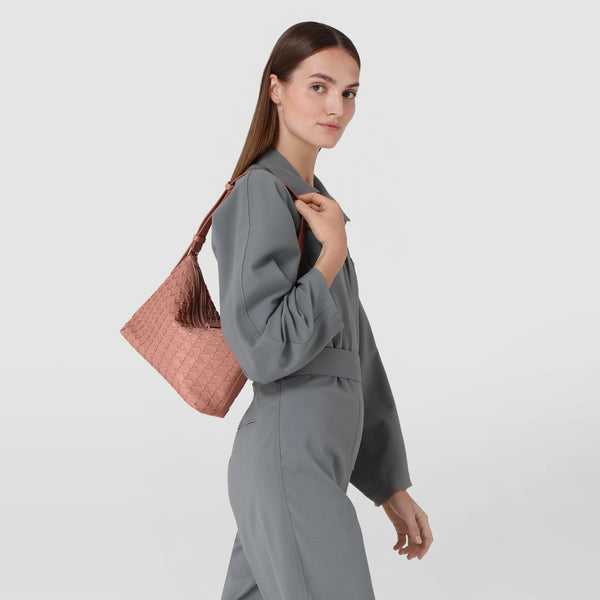 Small anì shoulder bag in mosaico - blush