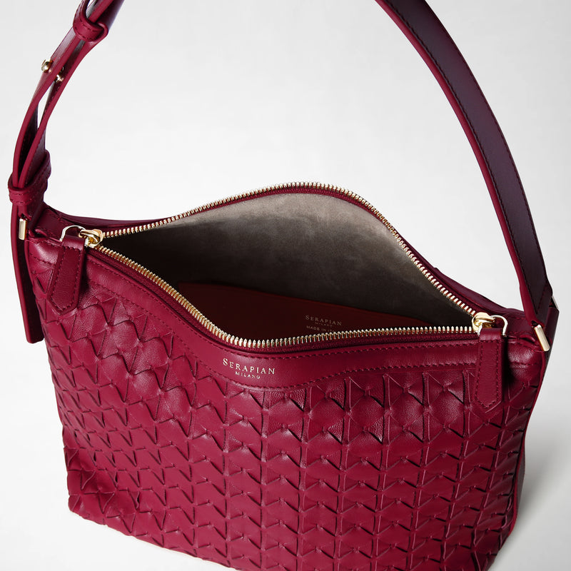 Small anì shoulder bag in mosaico - lipstick