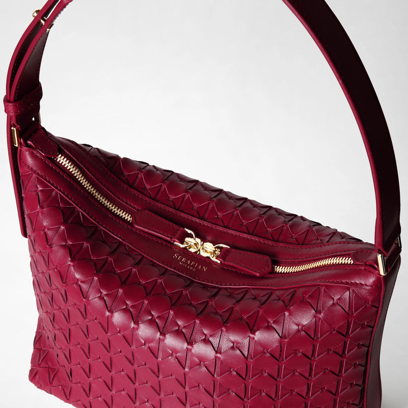 Small anì shoulder bag in mosaico - lipstick