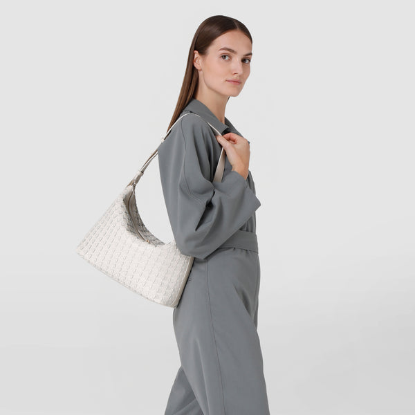 Sac porté épaule anì en mosaico - off-white