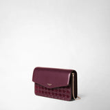 Clutch with chain in mosaico - dark plum