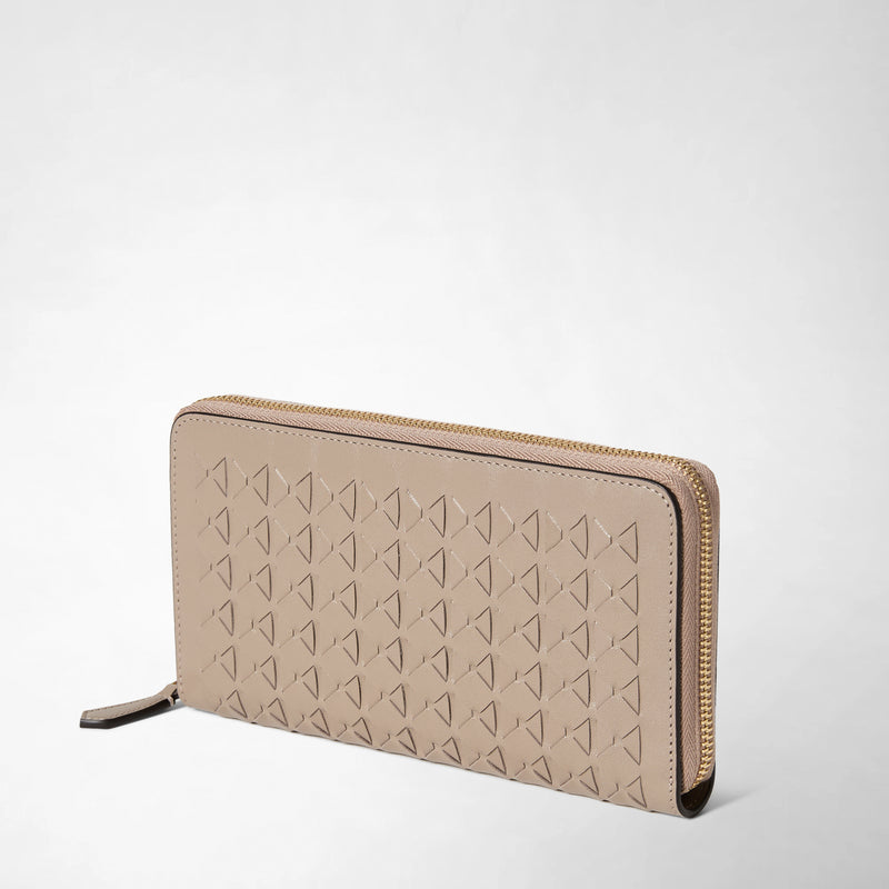 Zip-around wallet in mosaico - sahara