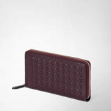 Portafoglio con zip in mosaico  - dark plum