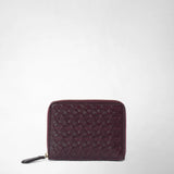 Mini zip wallet in mosaico - dark plum