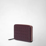 Mini zip wallet in mosaico - dark plum