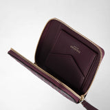 Portafoglio mini con zip in mosaico - dark plum