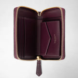 Mini zip wallet in mosaico - dark plum