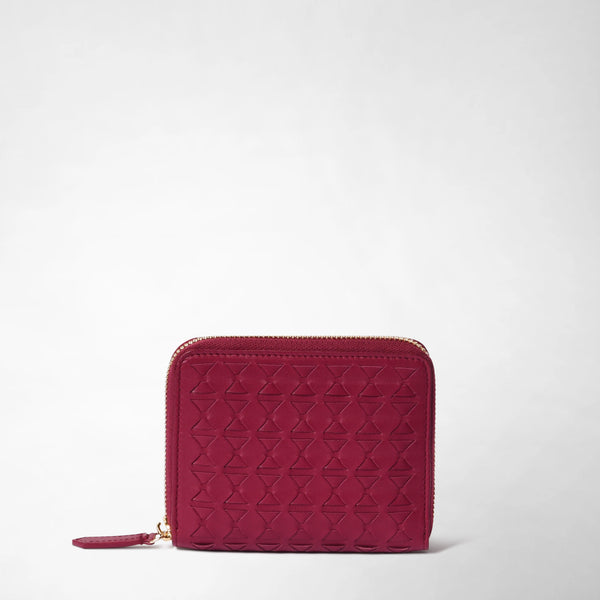 Portafoglio mini con zip in mosaico - lipstick