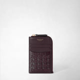 Portacarte con zip in mosaico - dark plum