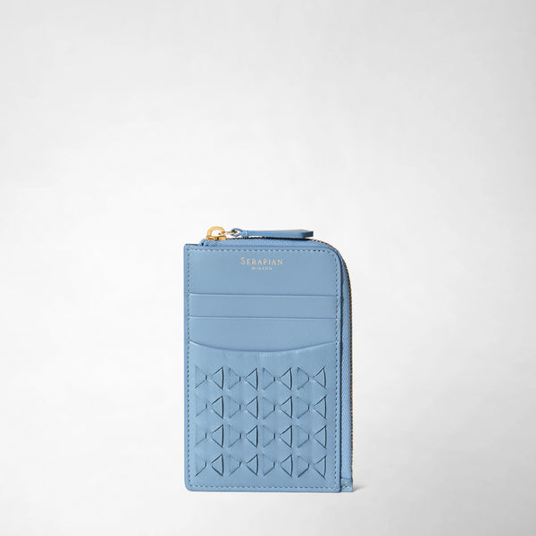 Zip card case in mosaico - cornflower