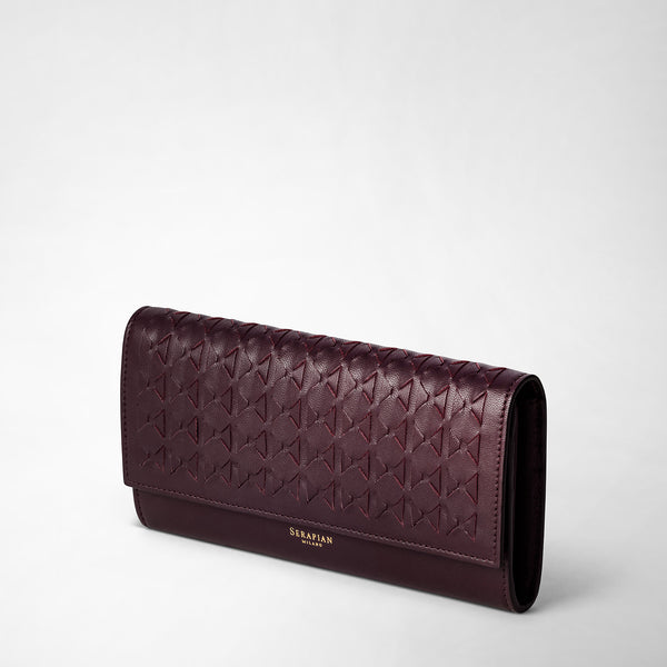 Continental wallet in mosaico - dark plum